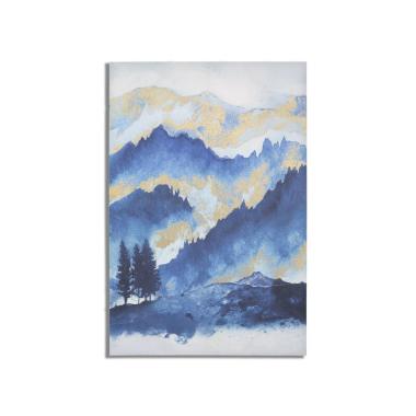 Quadro Stampa Dipinta Mountain Tree cm.80x3x120