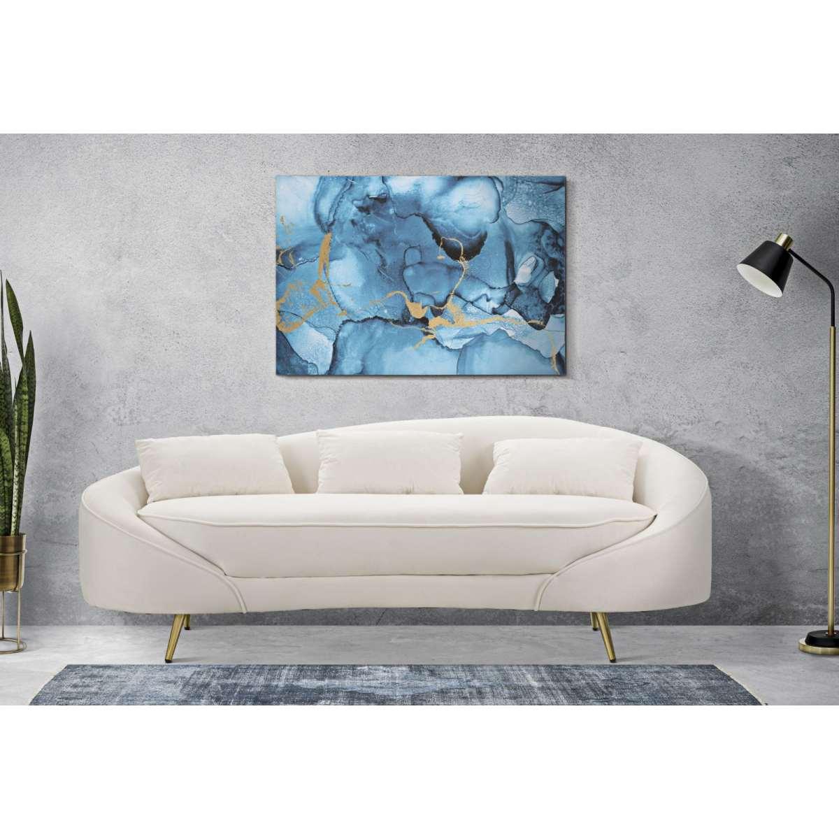Quadro Stampa Dipinta Blu Rey cm.80x3x120
