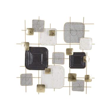 Quadro Pannello In Ferro Cubes cm.80x5x80