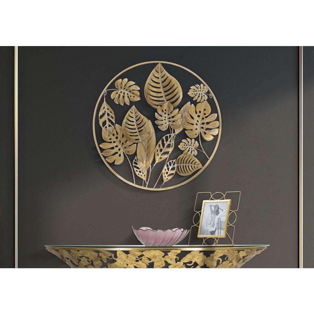 Quadro Pannello In Ferro Jungle Round cm.Ø80x6.5