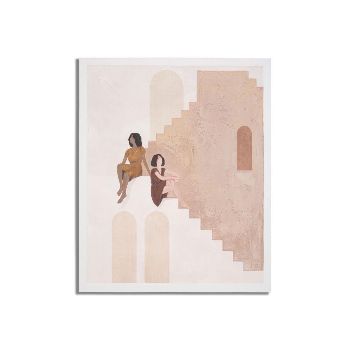 Quadro Dipinto Tela Lady Mod.B cm.80x3,7x100
