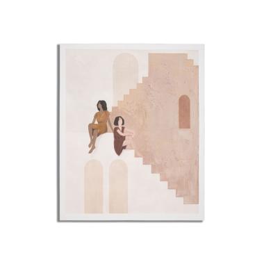 Quadro Dipinto Tela Lady Mod.B cm.80x3,7x100