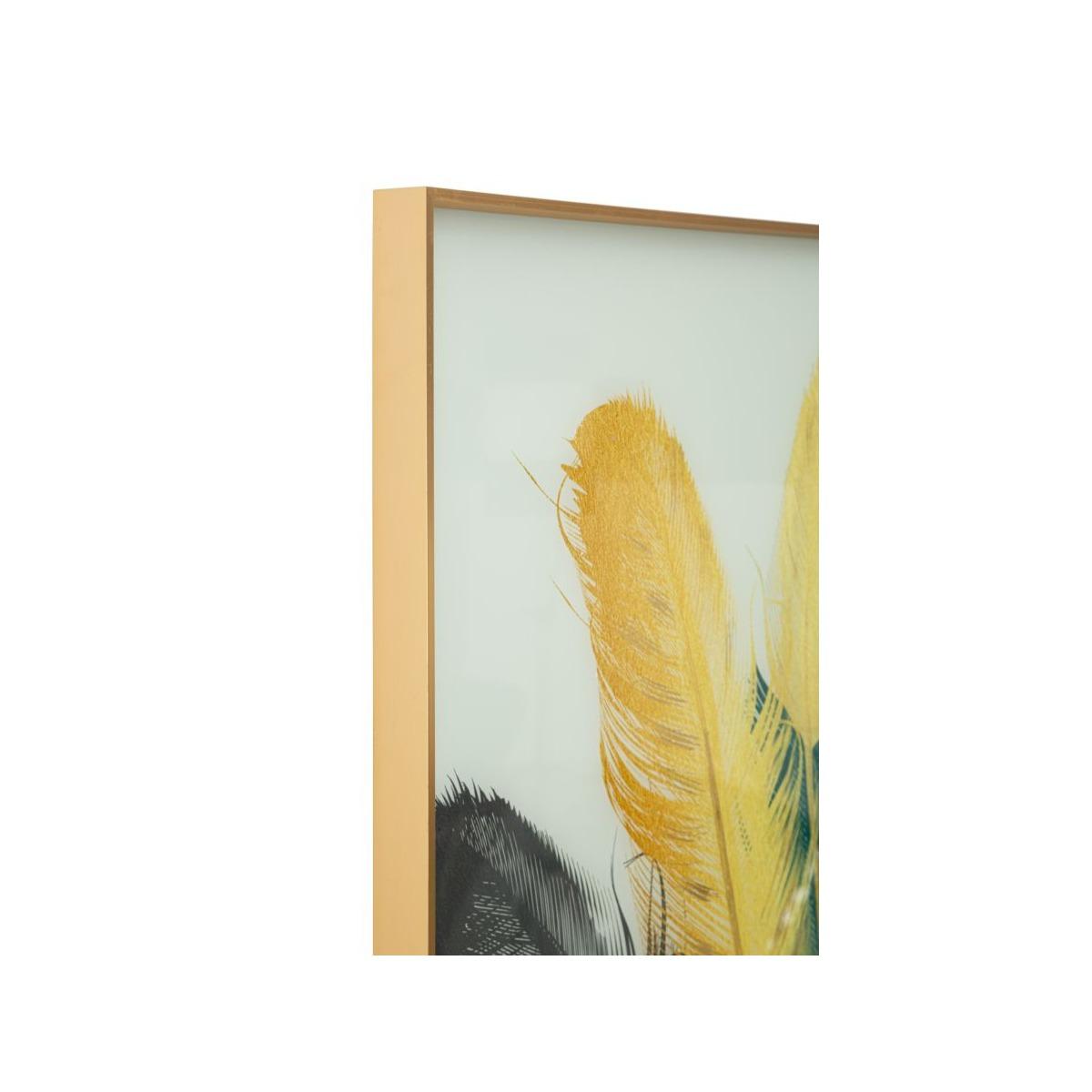 Pannello Vetro Con Cornice Feathers cm.120x3,5x80
