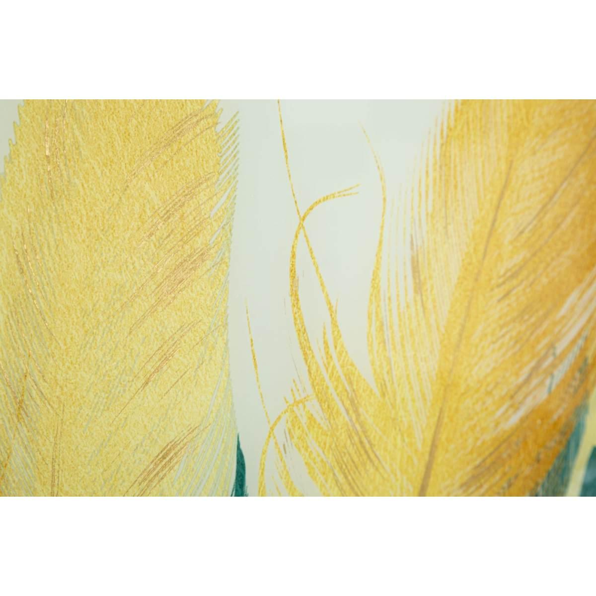 Pannello Vetro Con Cornice Feathers cm.120x3,5x80