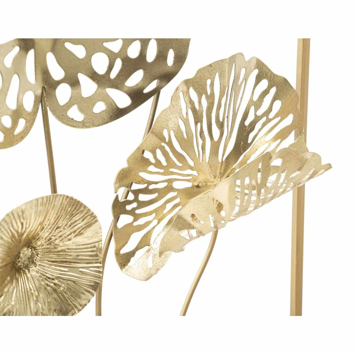 Quadro Pannello In Ferro Gold Flowers cm.50x5x50