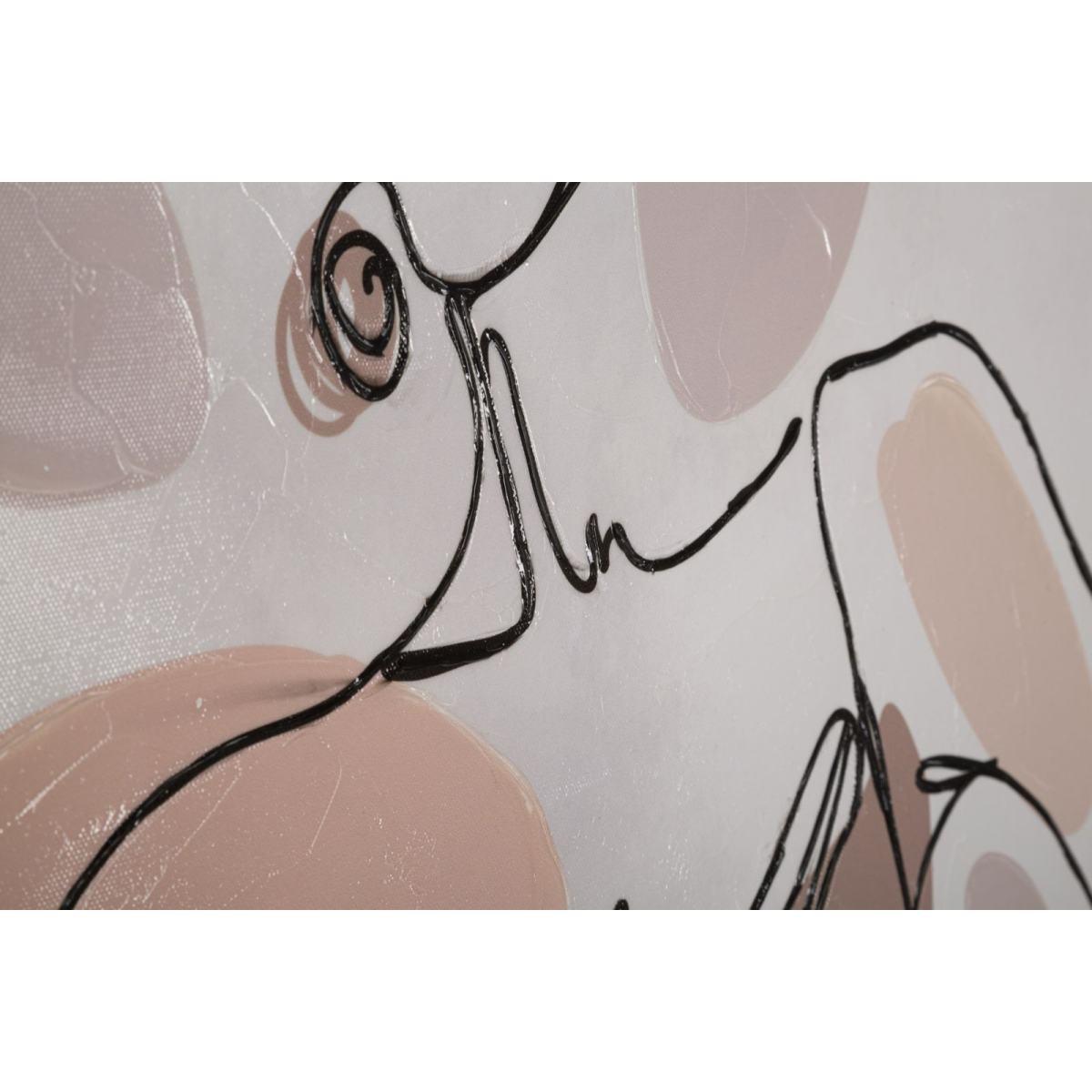 Quadro Stampa Dipinta Lady cm.80x2,8x80