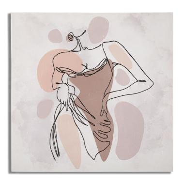 Quadro Stampa Dipinta Lady cm.80x2,8x80