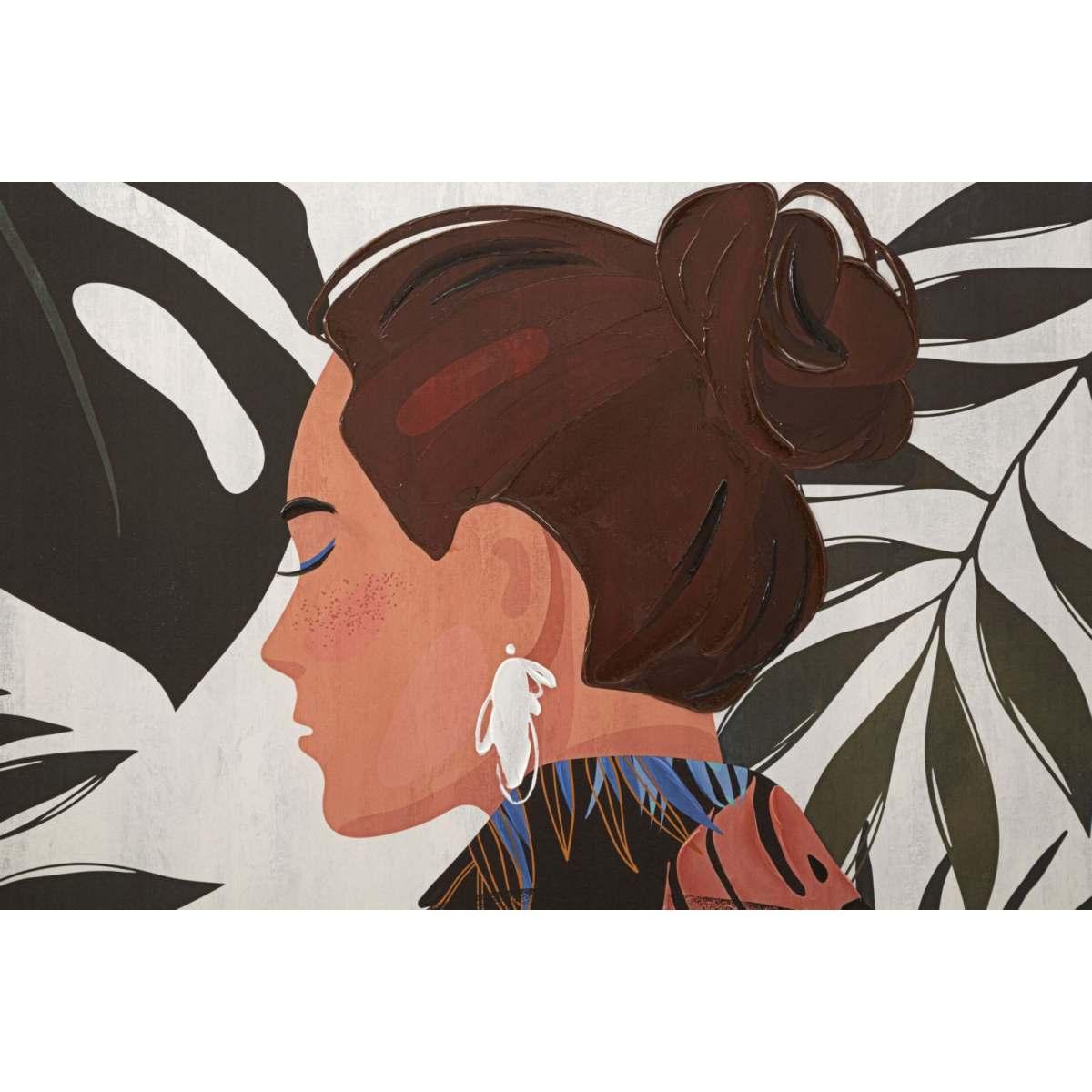 Quadro Stampa Quadro Dipinto Lady Jungle Mod.B 80x2,8x120