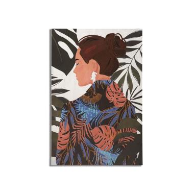 Quadro Stampa Quadro Dipinto Lady Jungle Mod.B 80x2,8x120