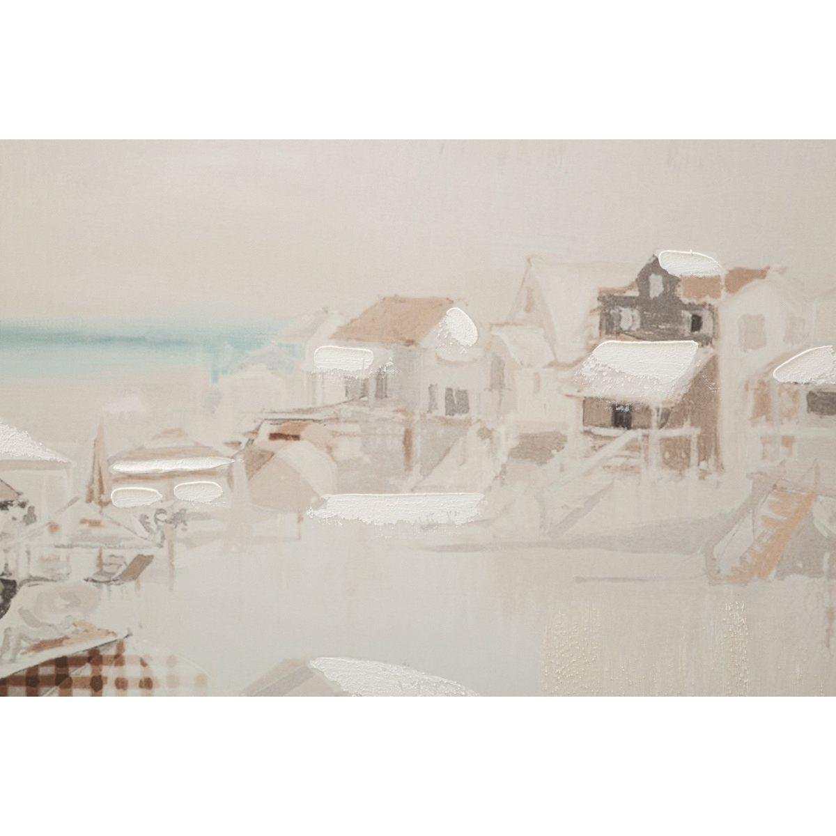 Quadro Stampa Dipinta Beach Mod.B cm.80x3x120