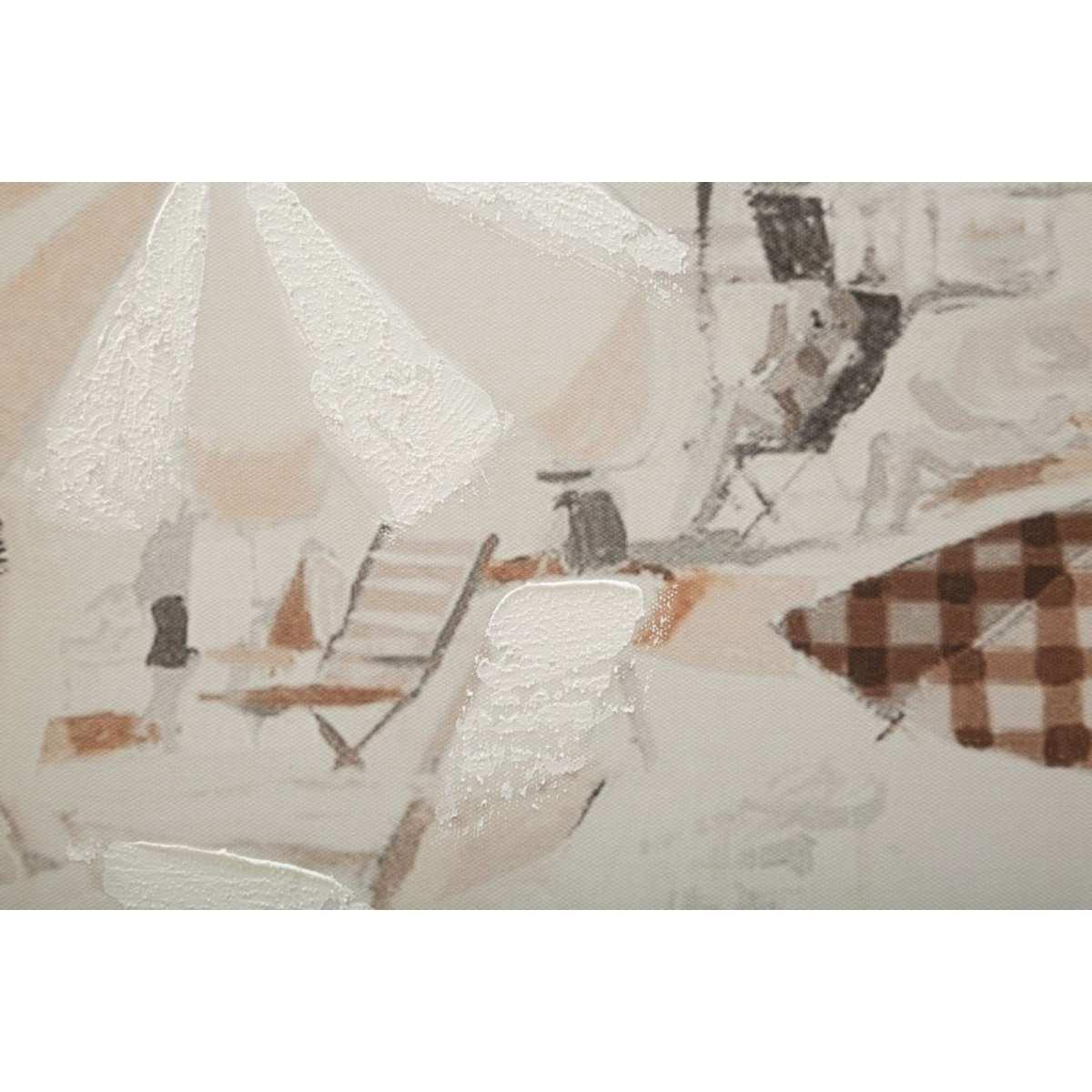 Quadro Stampa Dipinta Beach Mod.B cm.80x3x120