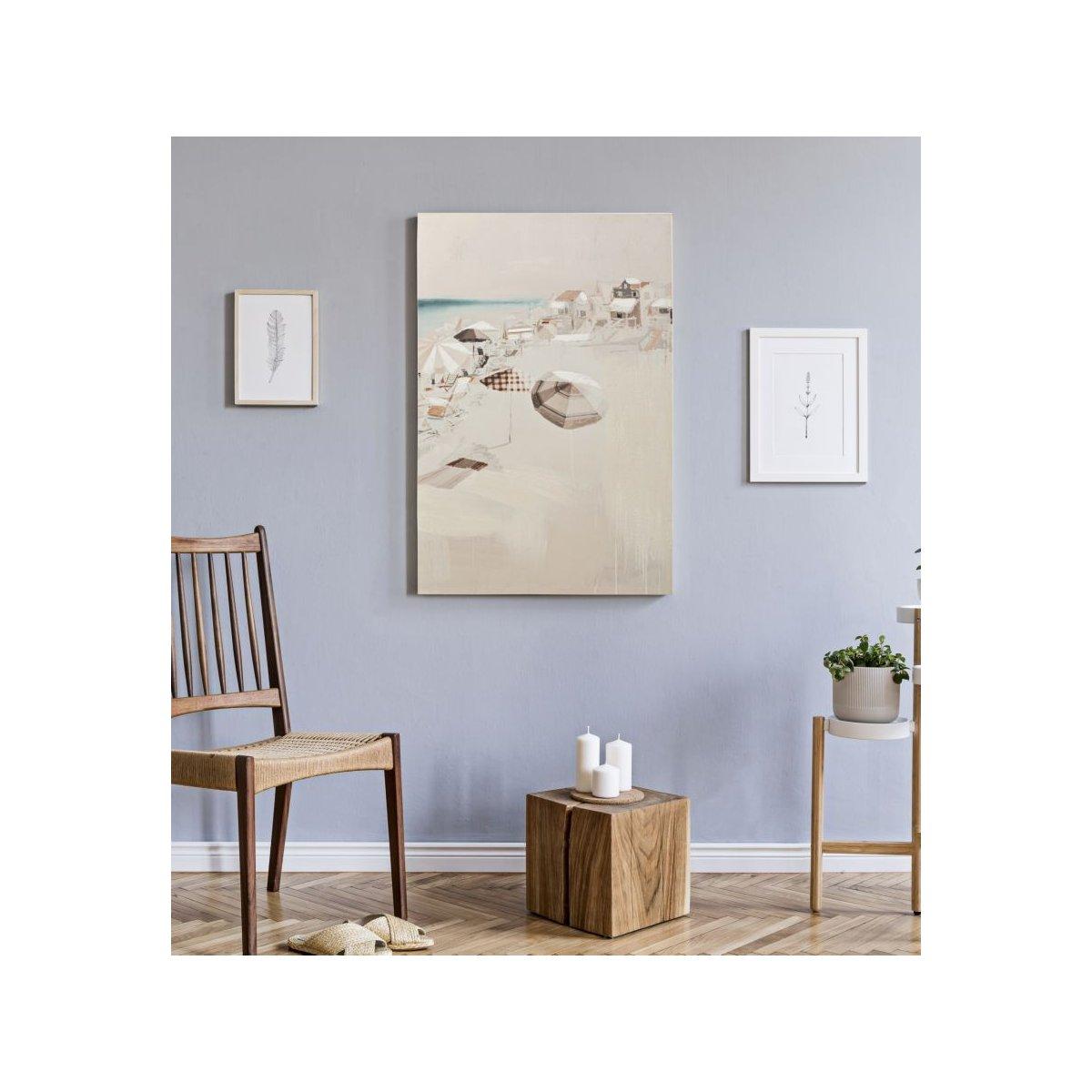 Quadro Stampa Dipinta Beach Mod.B cm.80x3x120