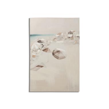 Quadro Stampa Dipinta Beach Mod.B cm.80x3x120