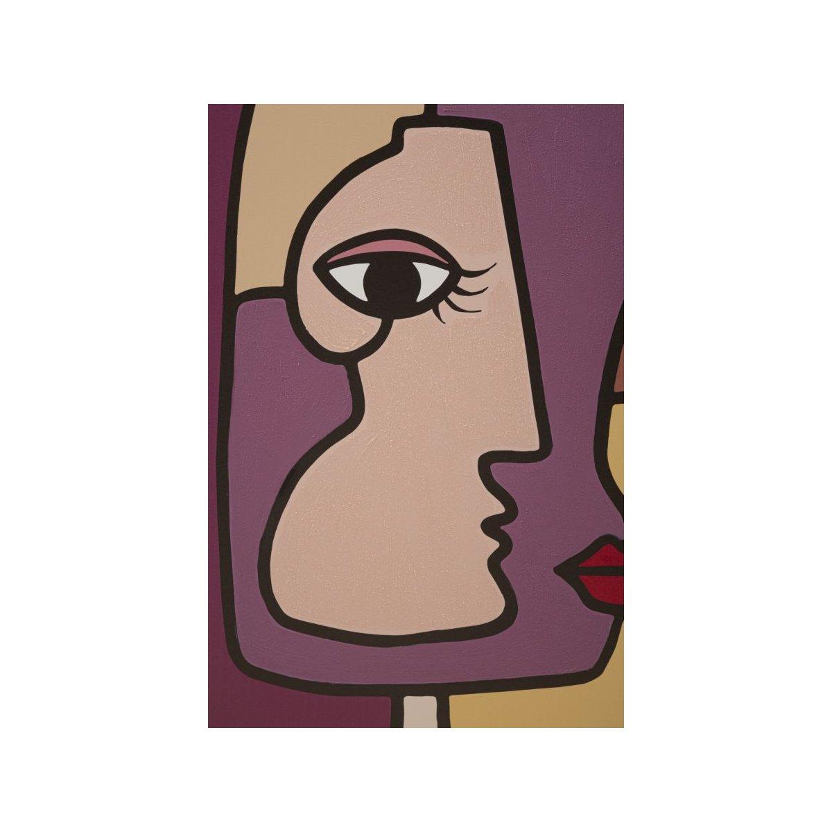 Quadro Stampa Dipinta Faces New Mod.A cm.60x3x90