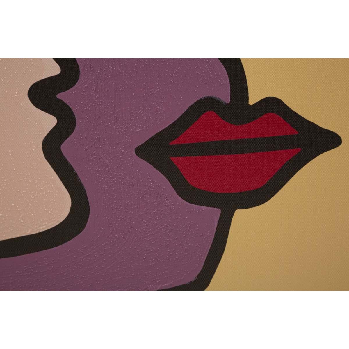 Quadro Stampa Dipinta Faces New Mod.A cm.60x3x90
