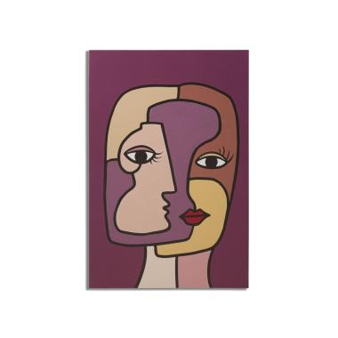 Quadro Stampa Dipinta Faces New Mod.A cm.60x3x90