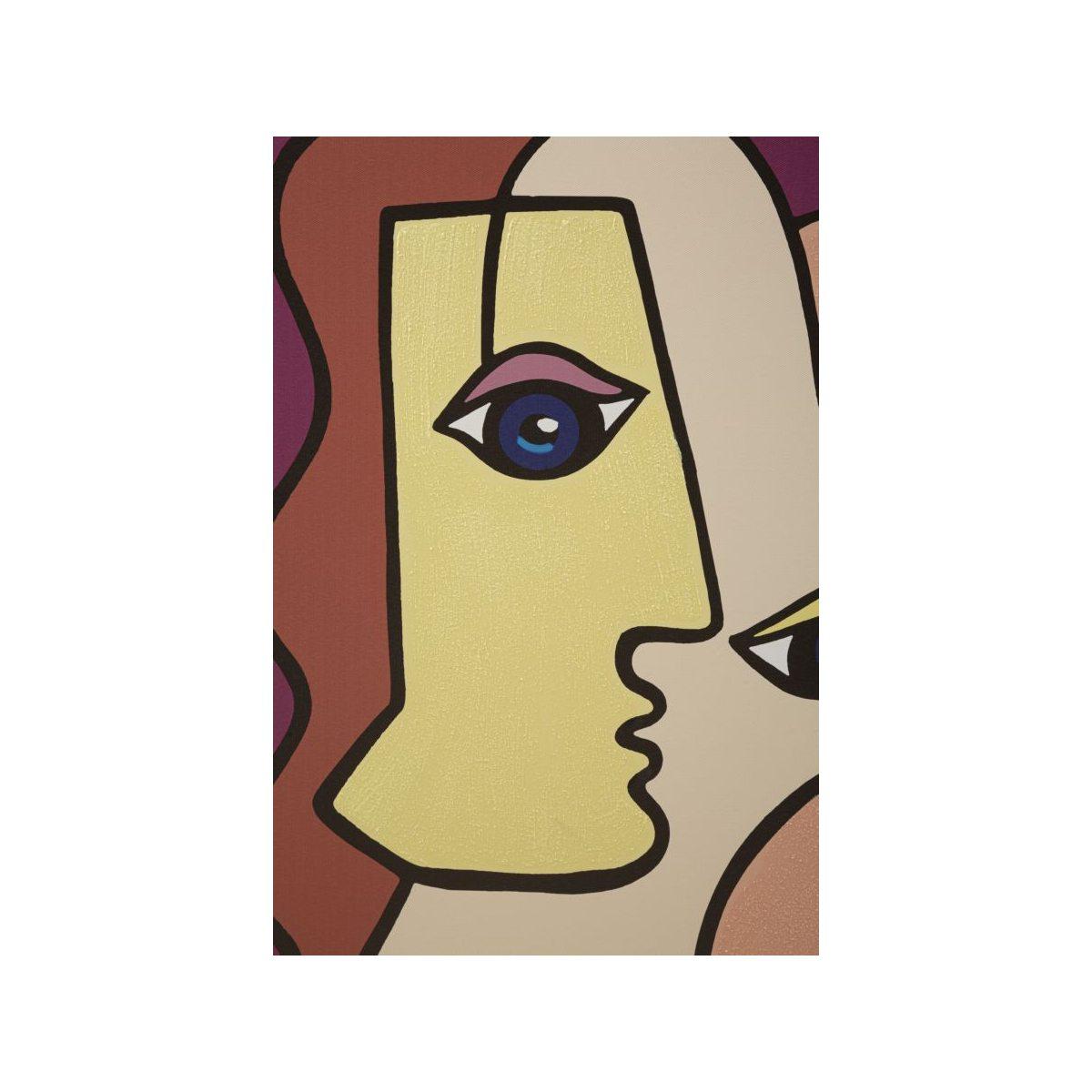 Quadro Stampa Dipinta Faces New Mod.B cm.60x3x90
