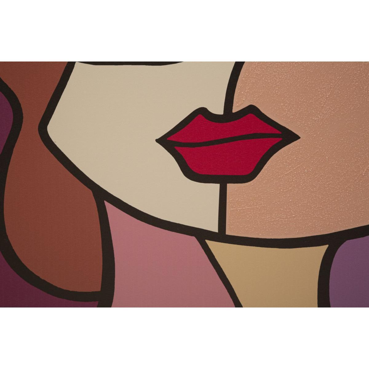 Quadro Stampa Dipinta Faces New Mod.B cm.60x3x90