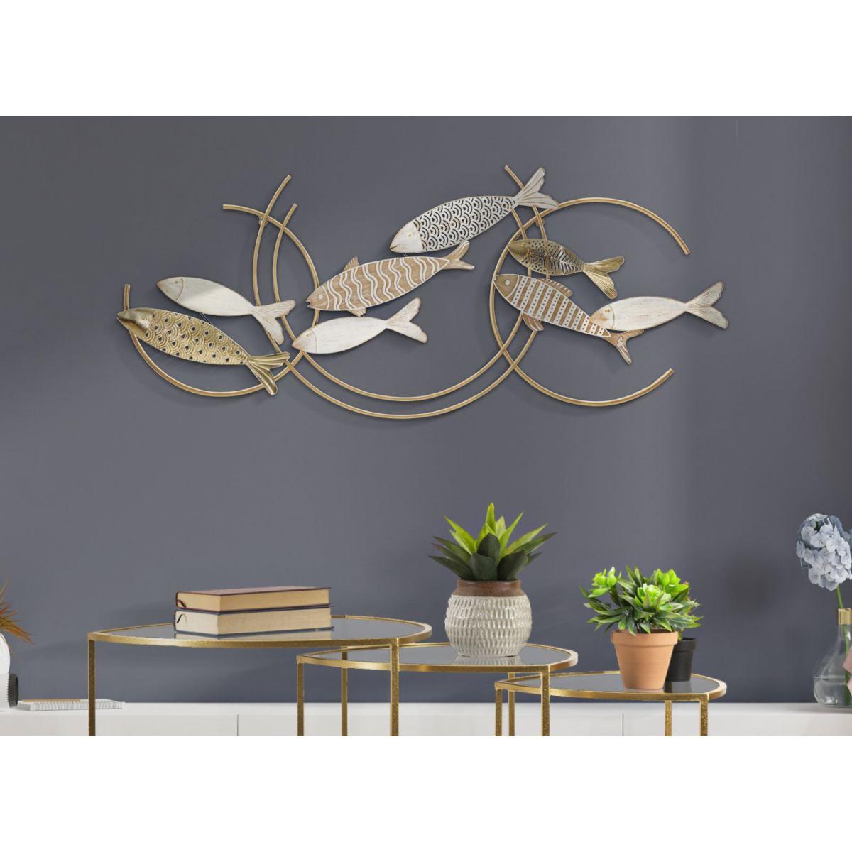 Quadro Pannello In Ferro Fishy Move cm.142,9x5x61,6
