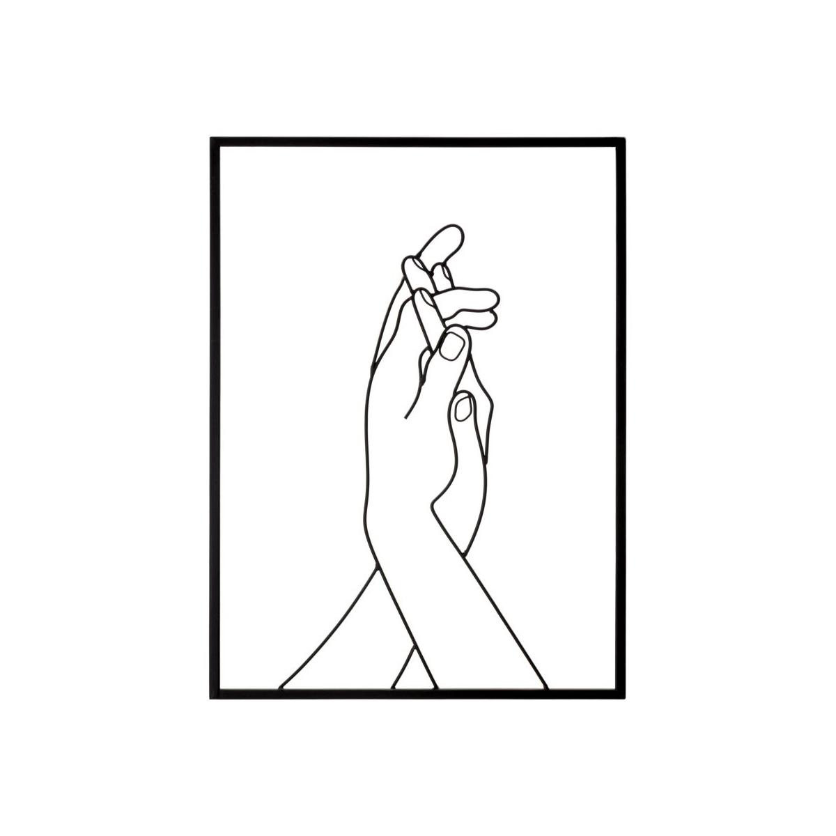 Quadro Pannello In Ferro Simply Hands cm.40x1x55