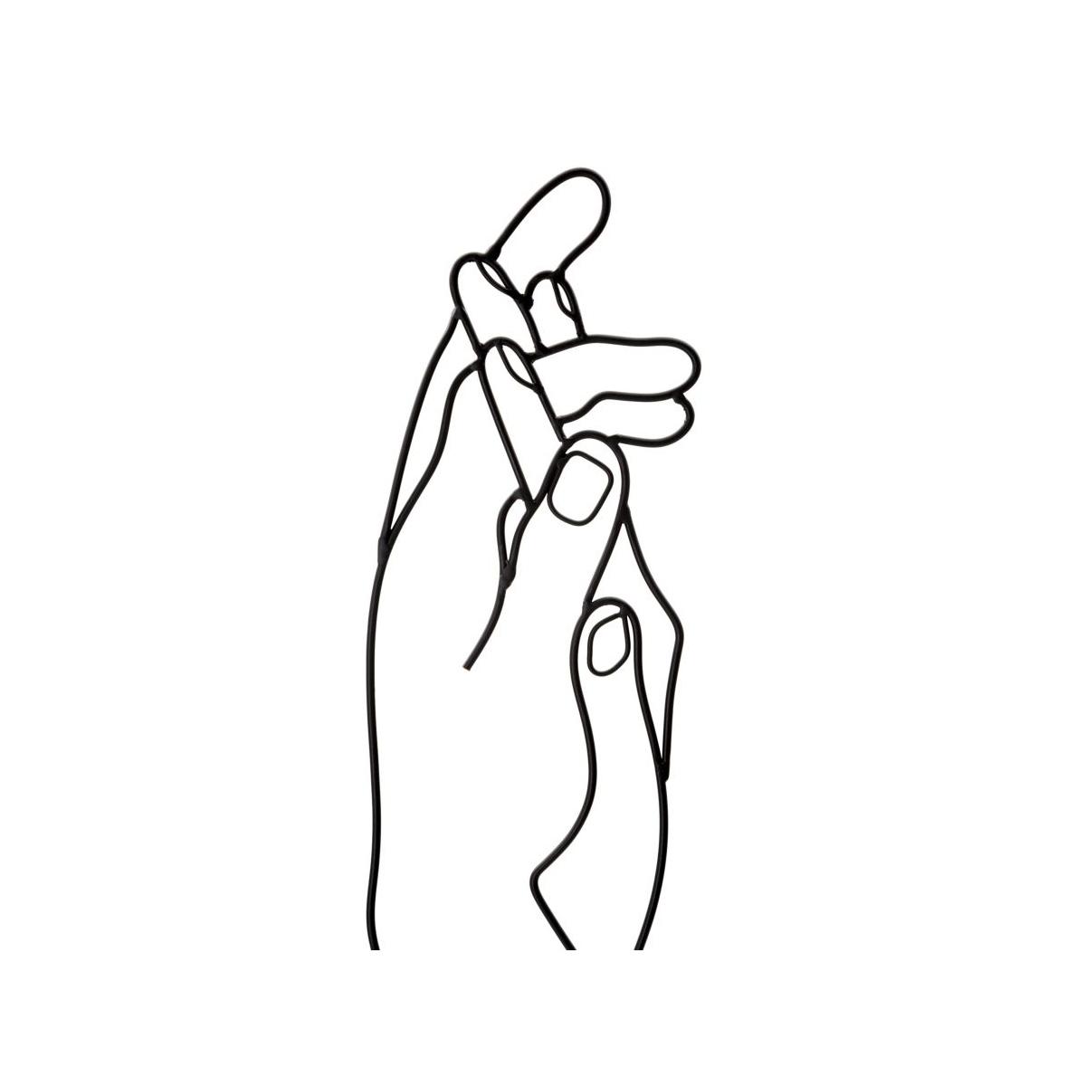 Quadro Pannello In Ferro Simply Hands cm.40x1x55