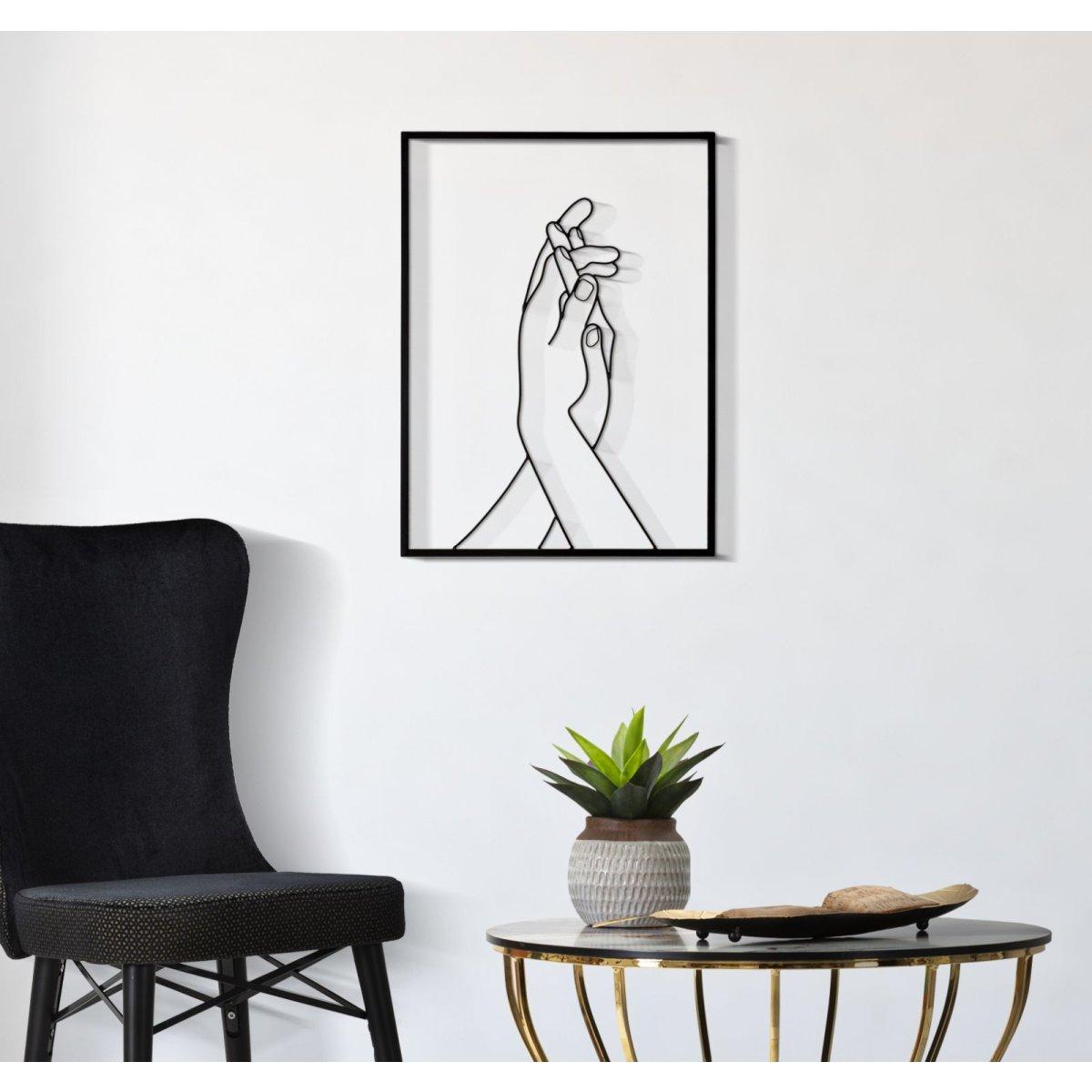 Quadro Pannello In Ferro Simply Hands cm.40x1x55