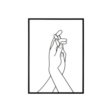 Quadro Pannello In Ferro Simply Hands cm.40x1x55