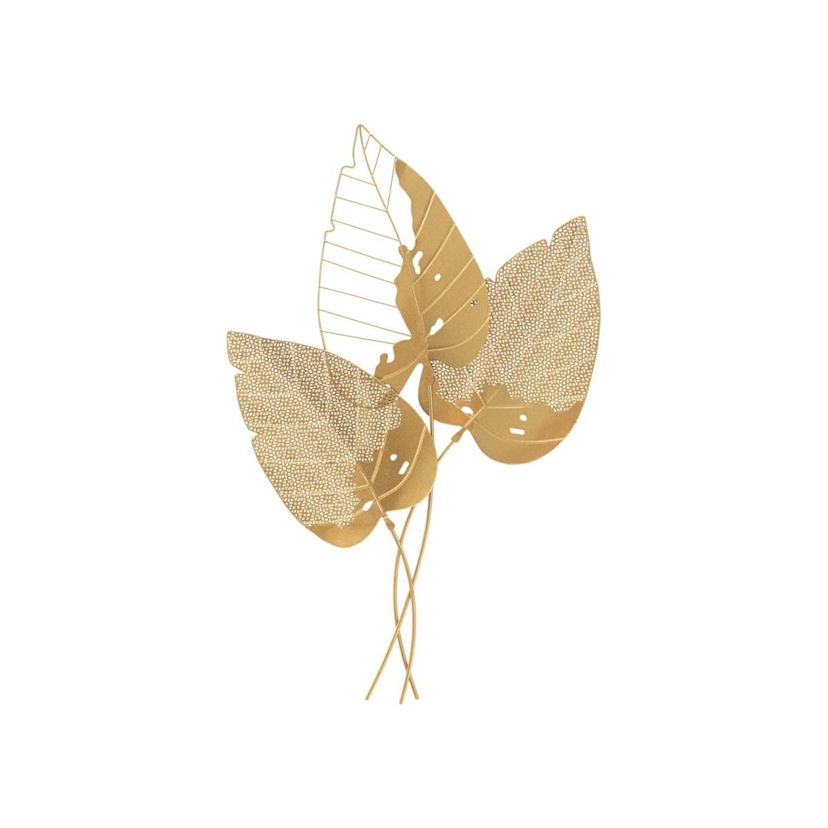 Quadro Pannello In Ferro Autumn Leaf Gold cm.53x4x84,5