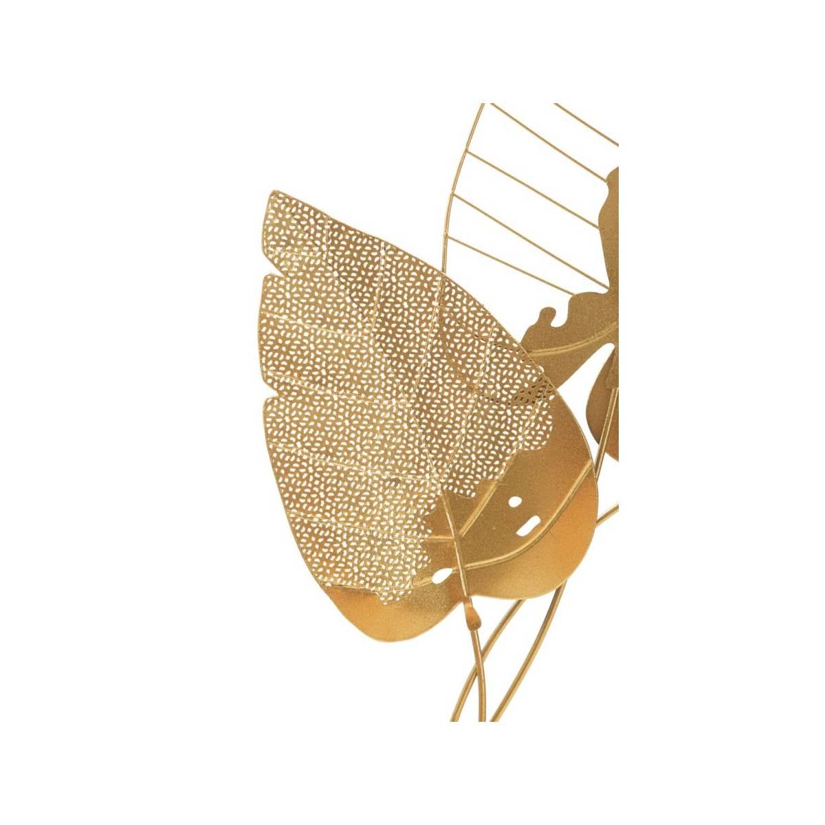 Quadro Pannello In Ferro Autumn Leaf Gold cm.53x4x84,5