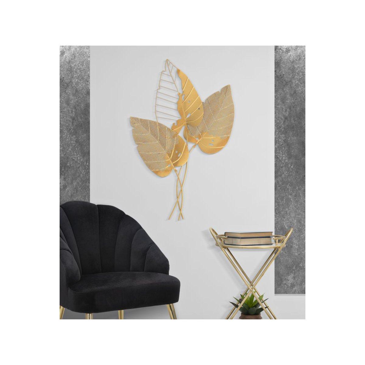 Quadro Pannello In Ferro Autumn Leaf Gold cm.53x4x84,5