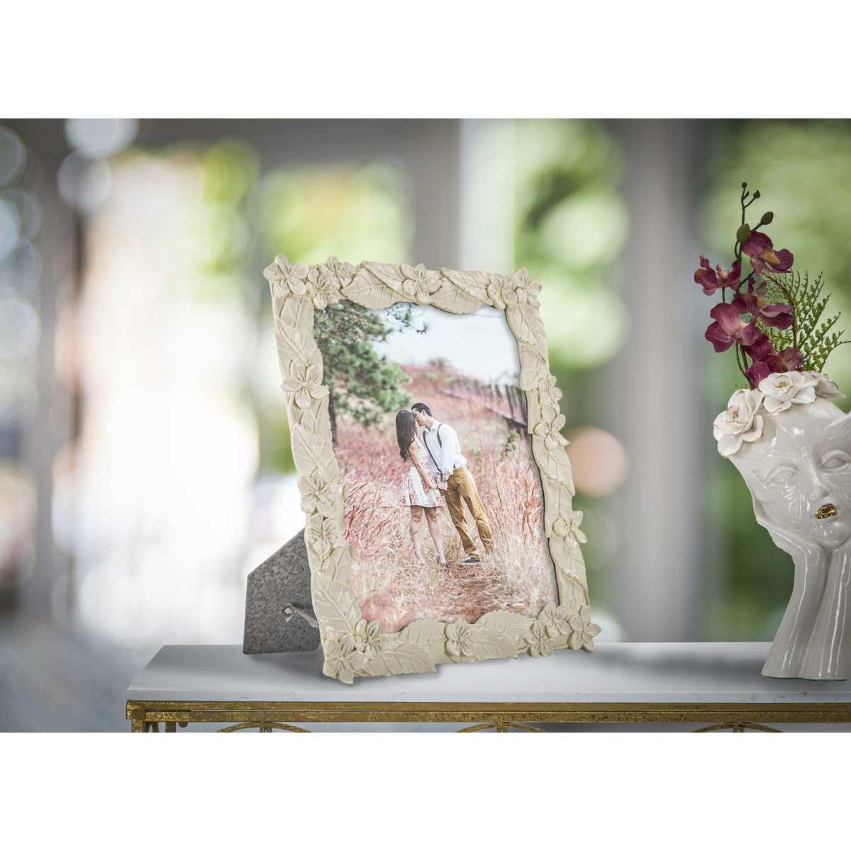 Cornice Leaf Cream cm.26x2x30,7 Misura Interna cm.20x25
