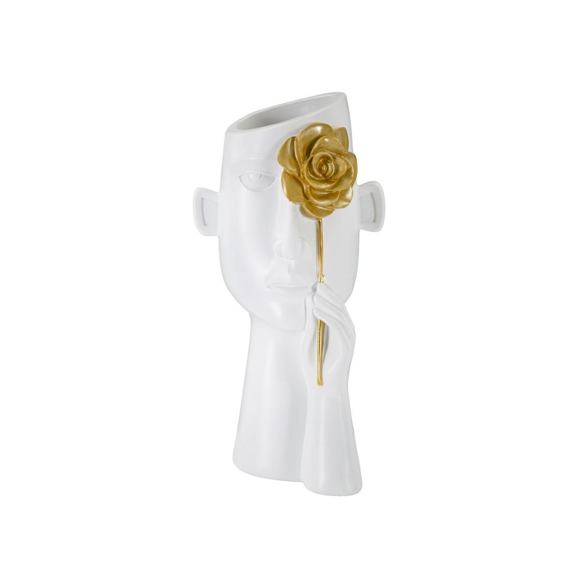Vaso Face Con Fiore cm.14x13x27