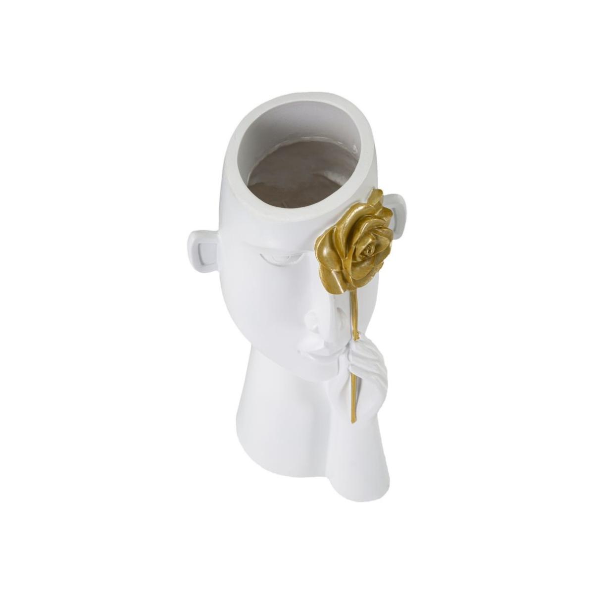 Vaso Face Con Fiore cm.14x13x27