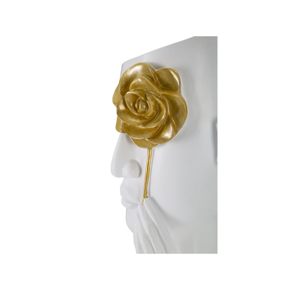 Vaso Face Con Fiore cm.14x13x27