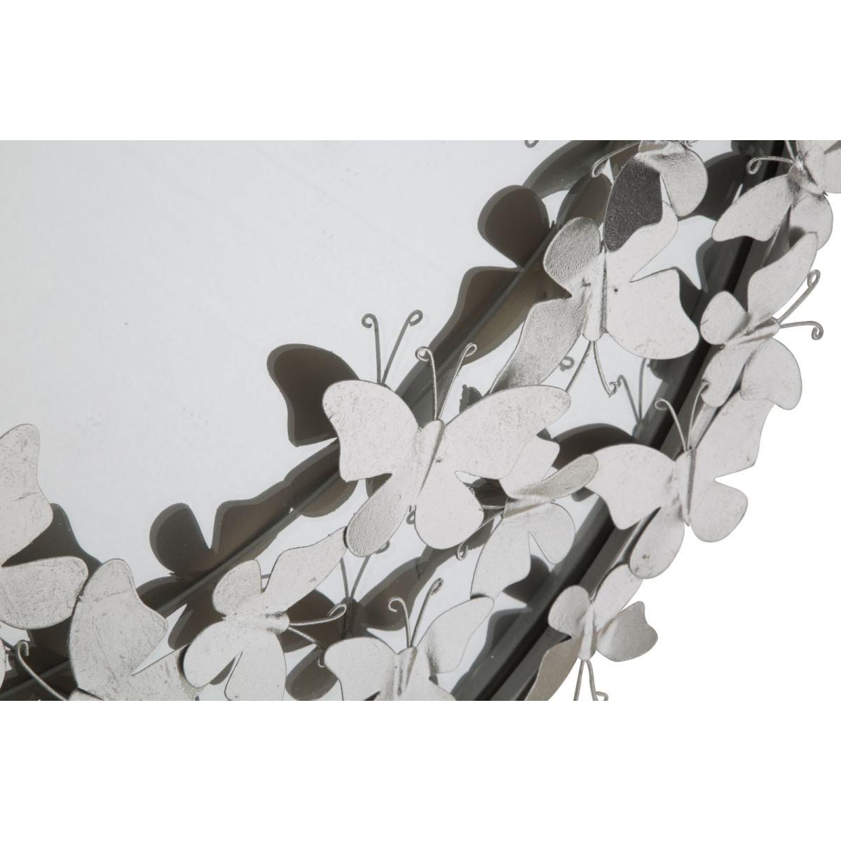 Specchio Farfalle Round Silver cm.Ø91x3x94