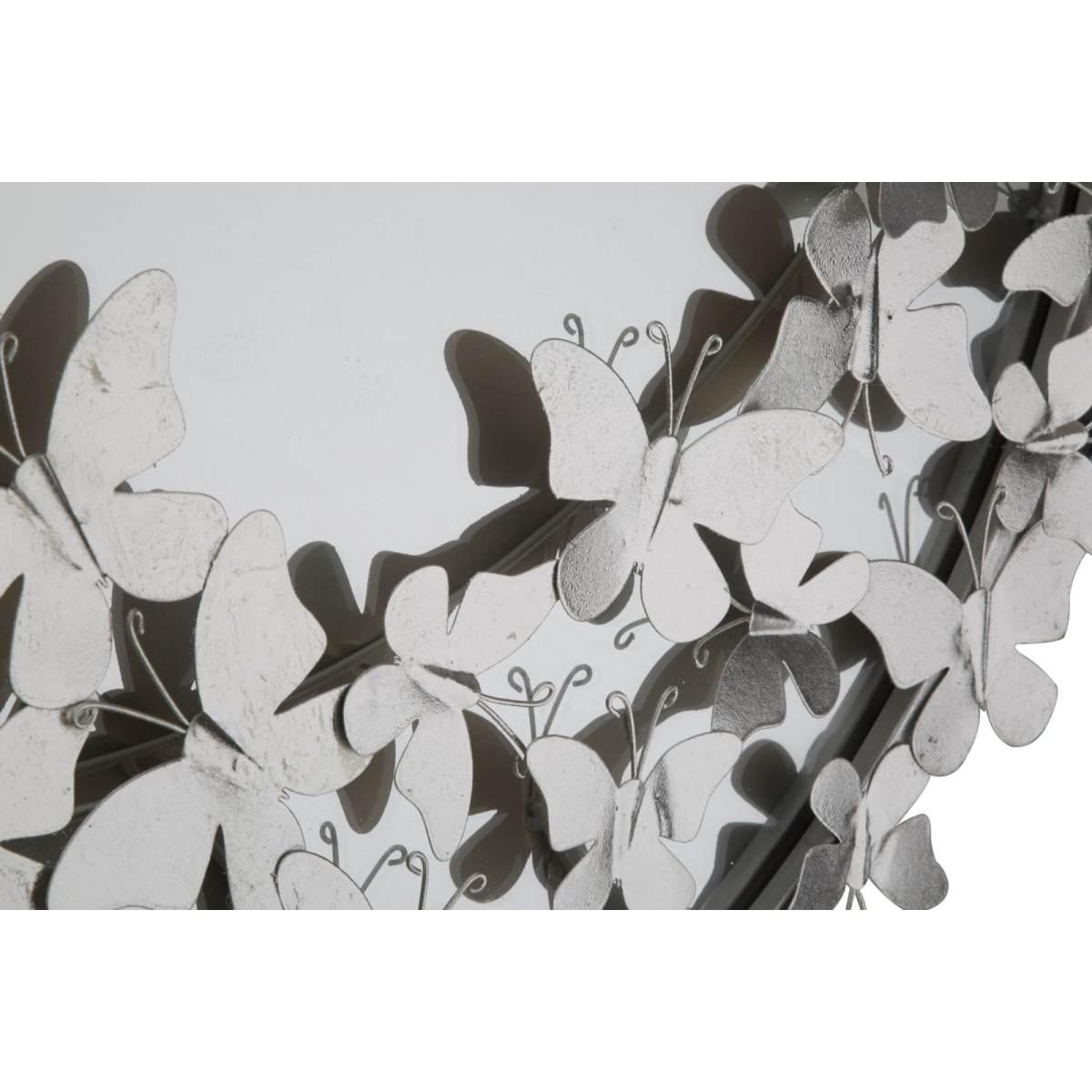 Specchio Farfalle Round Silver cm.Ø91x3x94