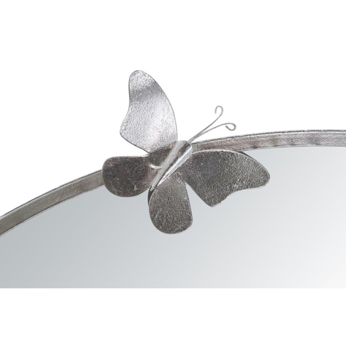Specchio Farfalle Round Silver cm.Ø91x3x94