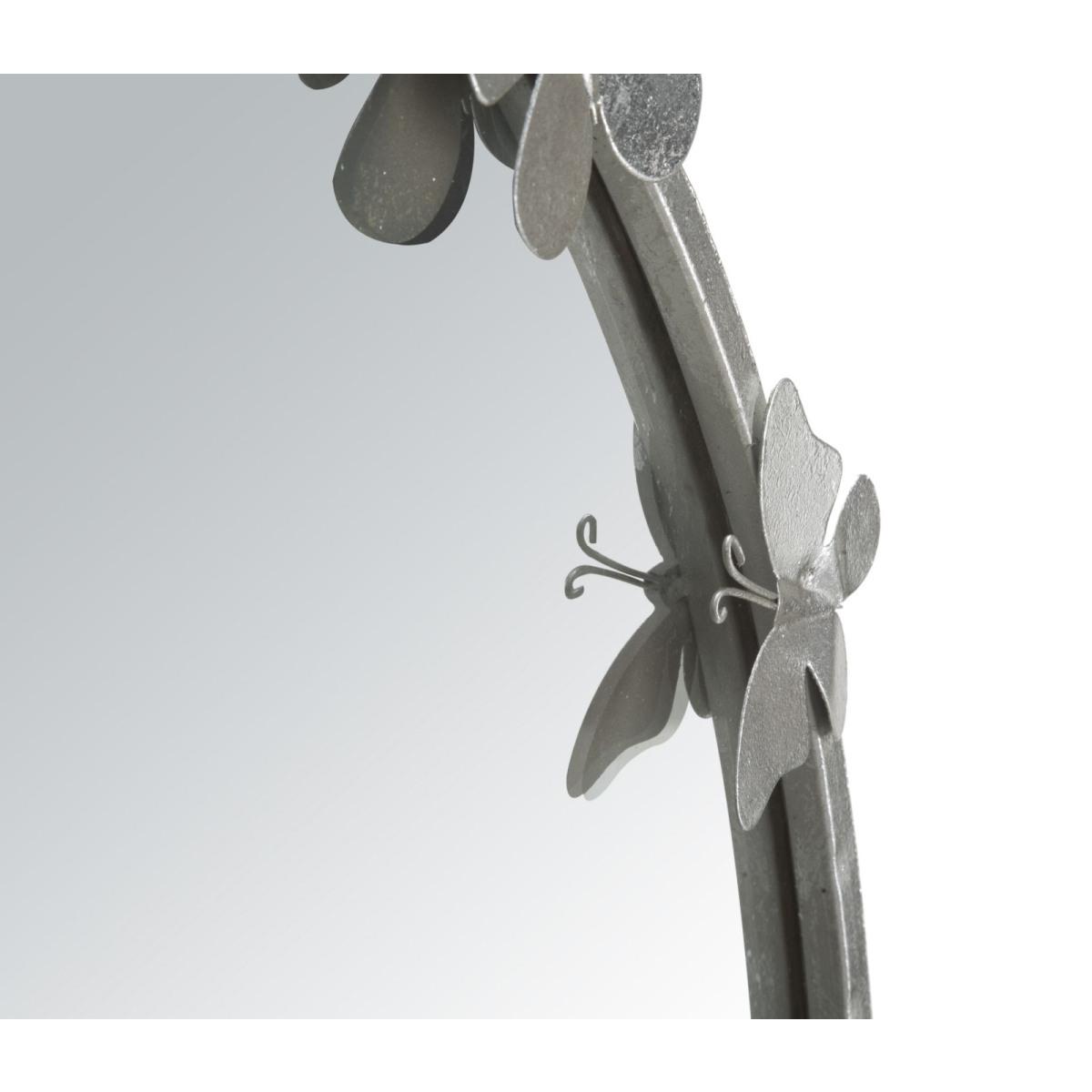 Specchio Farfalle Round Silver cm.Ø91x3x94