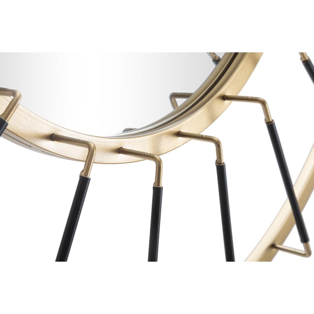 Specchio Da Muro Glam Dark cm.Ø81x6,5 Misura Specchio cm.Ø41,5