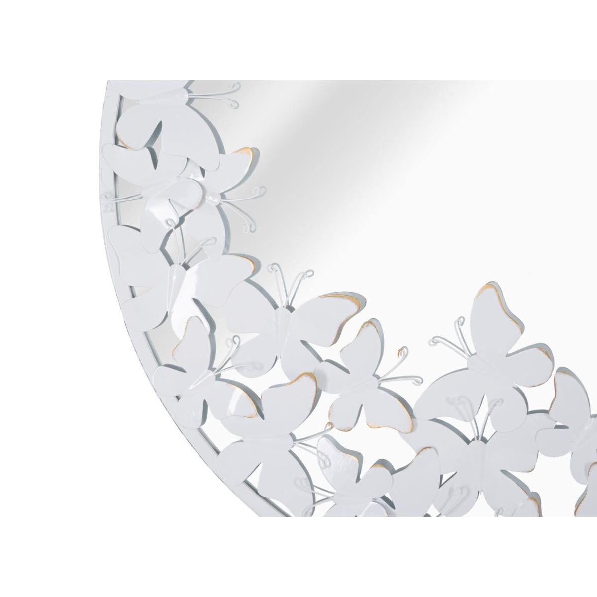 Specchio Rotondo White Butterfly cm.62,5x2,3 Misura Interna cm.Ø60