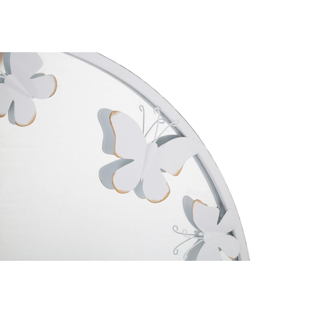 Specchio Rotondo White Butterfly cm.62,5x2,3 Misura Interna cm.Ø60