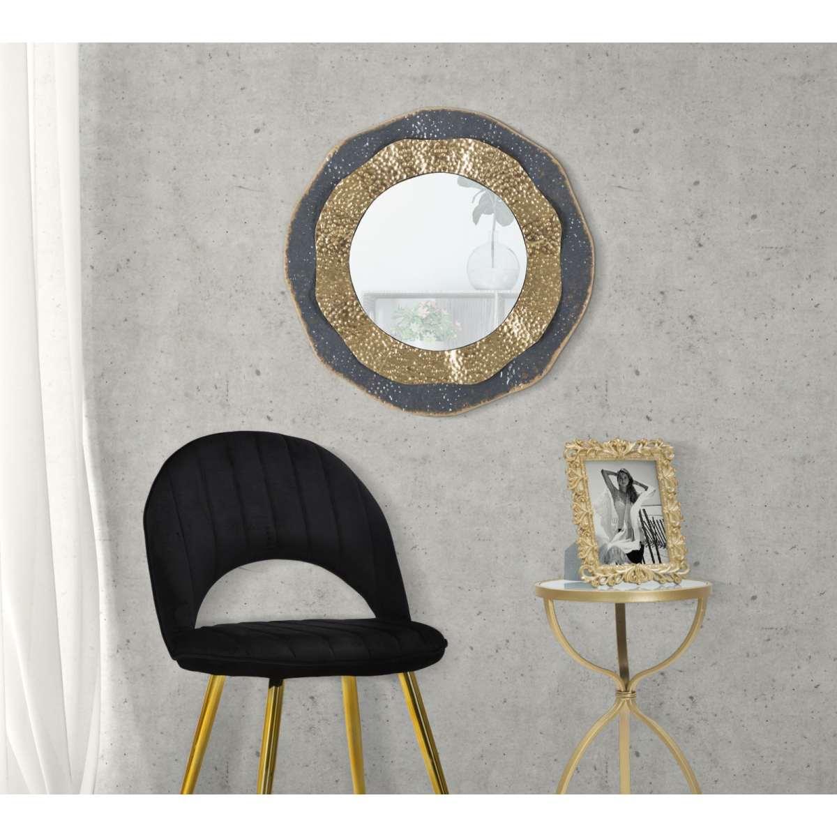 Specchio Da Muro Shai Dark cm.Ø65,5x5