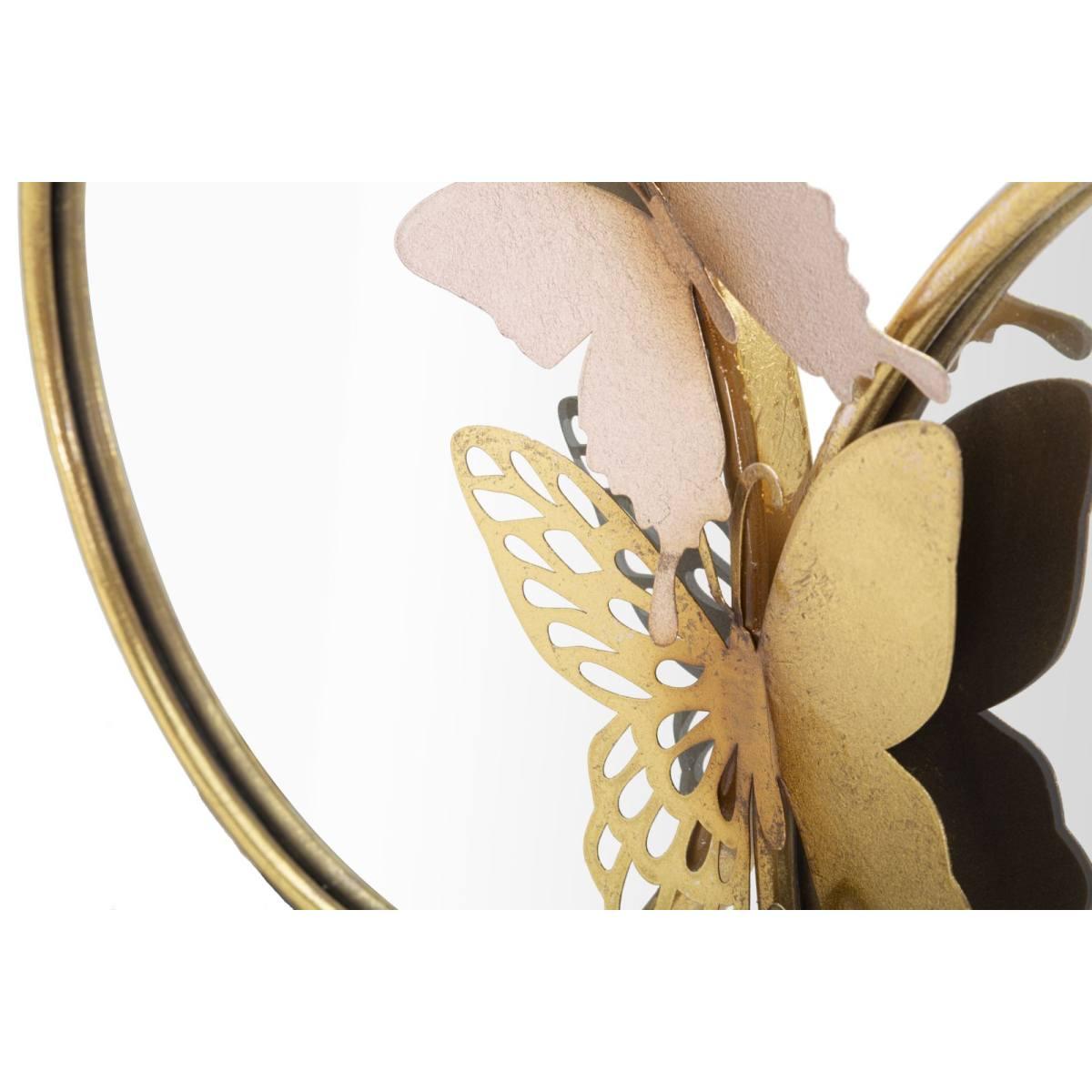 Specchio Da Muro Double Farfalle Pink Cm 81x3x52,5