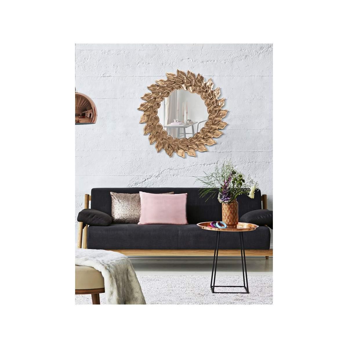 Specchio Da Muro Glam Petal Rame cm.Ø73x5