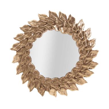 Specchio Da Muro Glam Petal Rame cm.Ø73x5