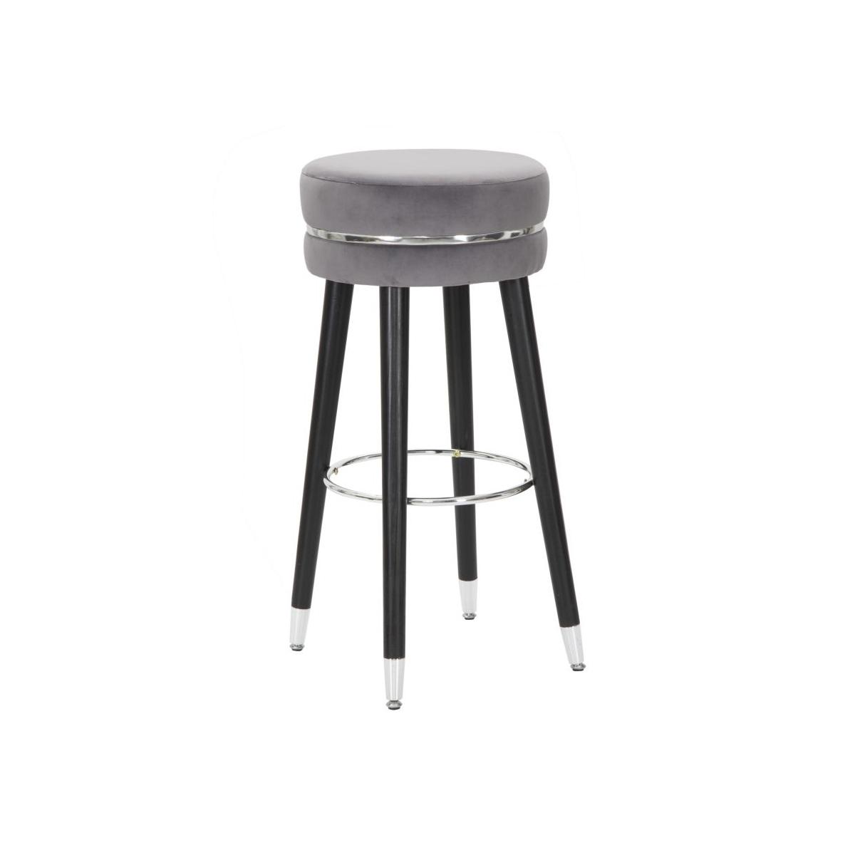 Sgabello Bar Paris Grigio/Silver cm.Ø35x74