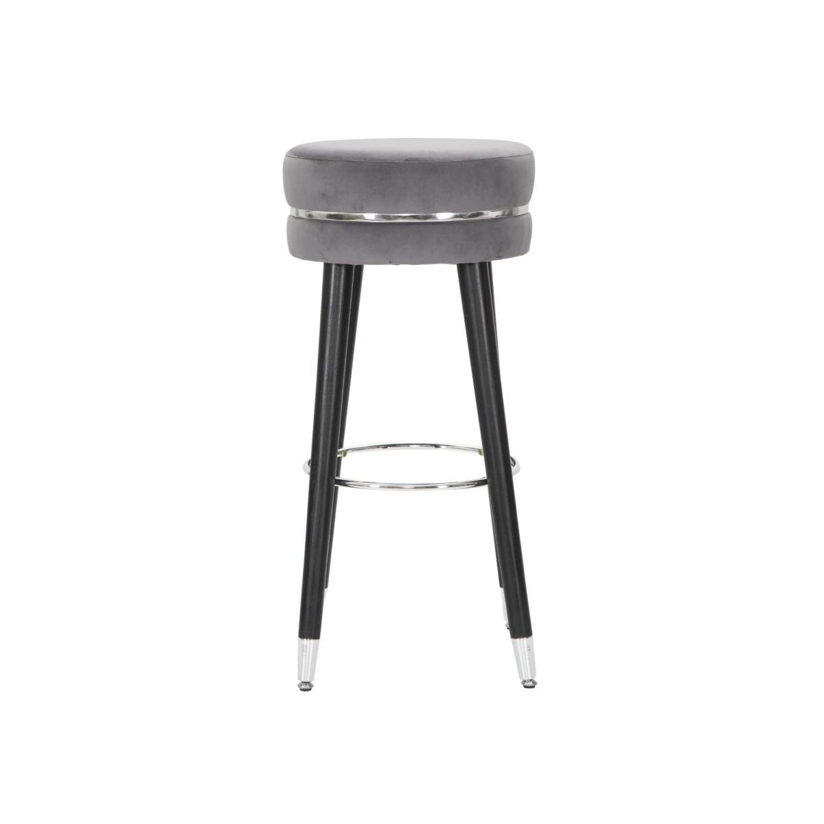 Sgabello Bar Paris Grigio/Silver cm.Ø35x74