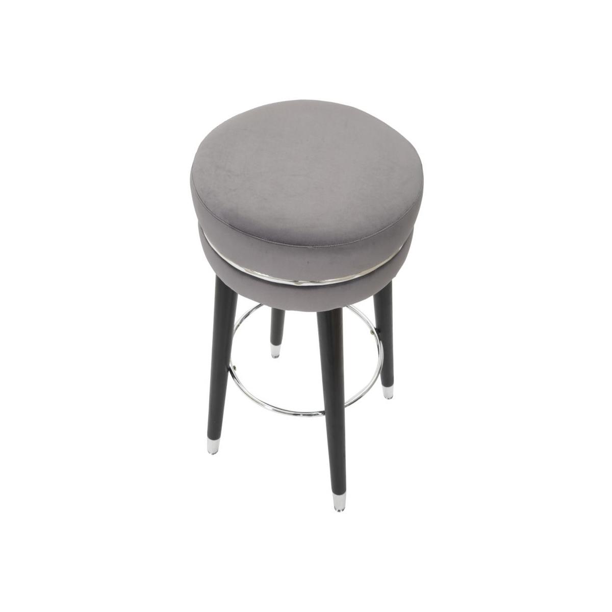 Sgabello Bar Paris Grigio/Silver cm.Ø35x74