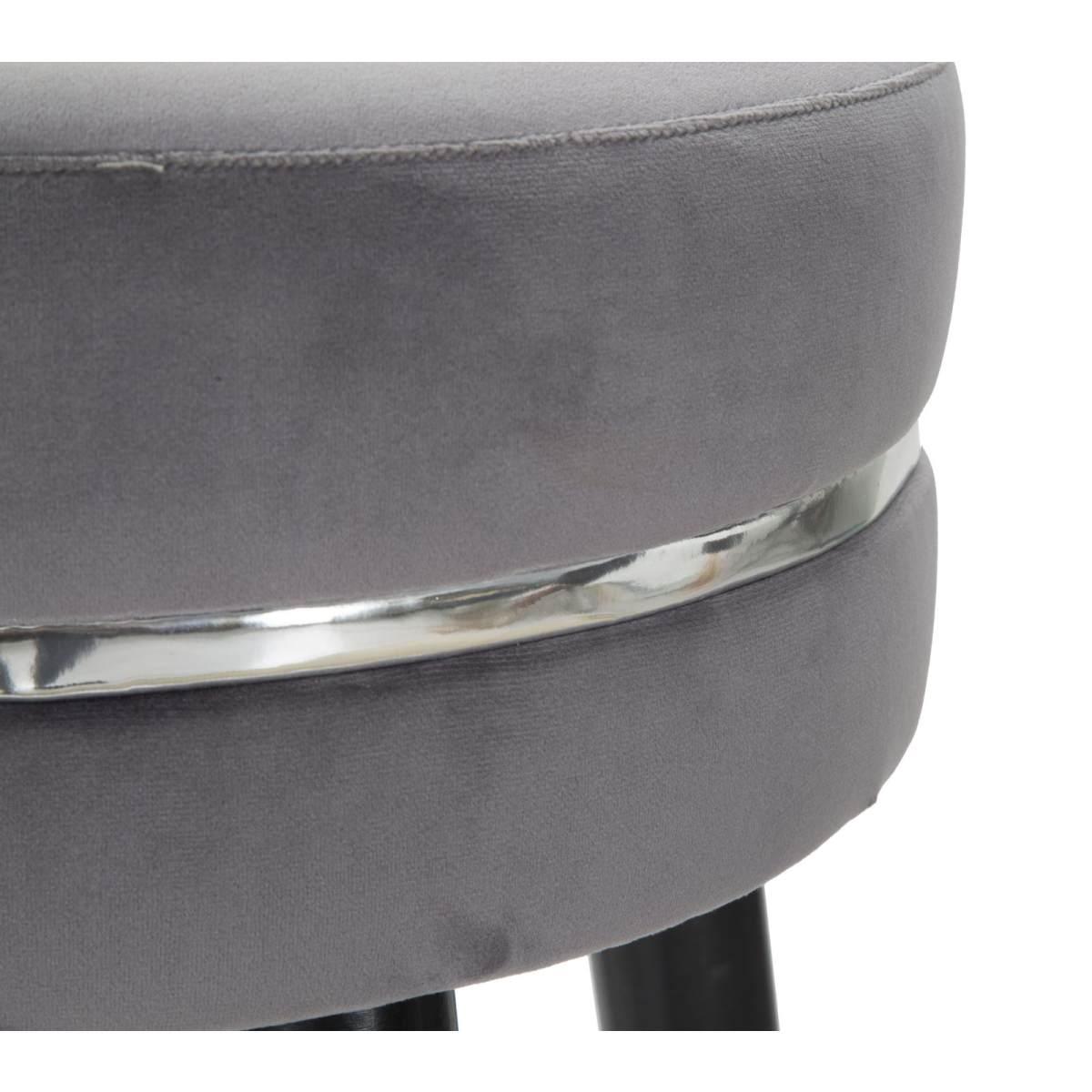 Sgabello Bar Paris Grigio/Silver cm.Ø35x74