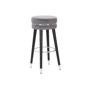 Sgabello Bar Paris Grigio/Silver cm.Ø35x74